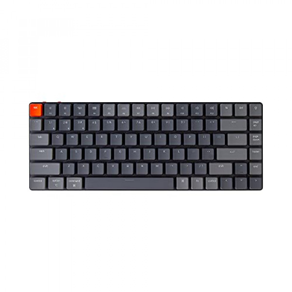 Keychron K3 75% Diseño Teclado mecánico Bluetooth inalámbrico ultradelgado intercambiable en caliente de 84 teclas con interruptor óptico marrón Keychron de perfil bajo/retroiluminación LED blanca/cable USB para Mac Windows versión 2