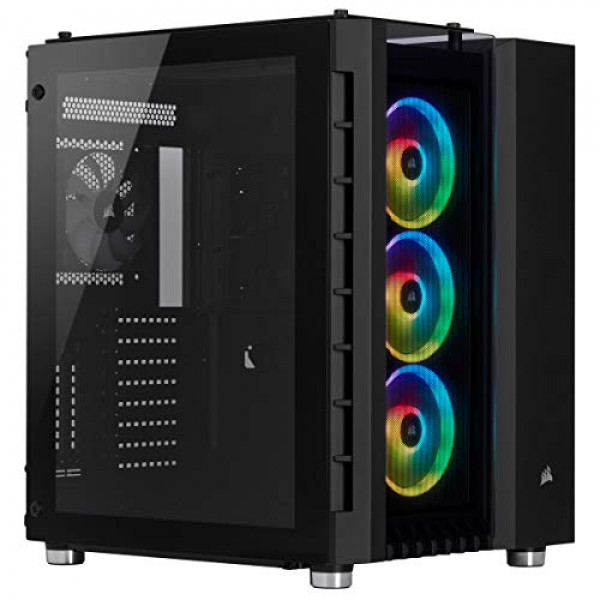 CORSAIR Crystal Series 680X RGB Caja inteligente ATX de vidrio templado con alto flujo de aire, negra