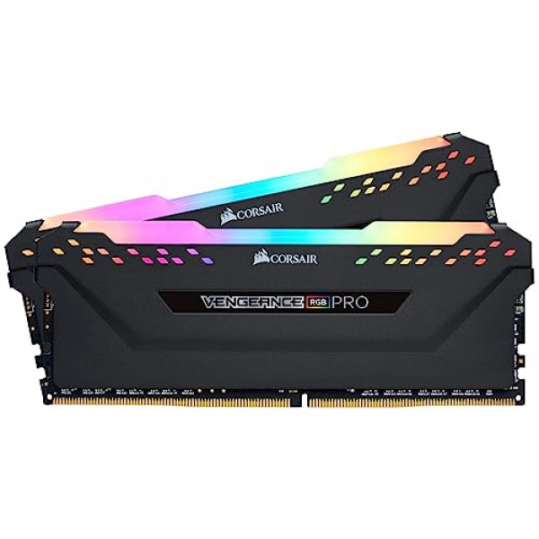 Corsair VENGEANCE RGB PRO DDR4 16GB (2x8GB) 3200MHz CL16 Memoria de computadora compatible con Intel XMP 2.0 iCUE - Negro (CMW16GX4M2C3200C16)