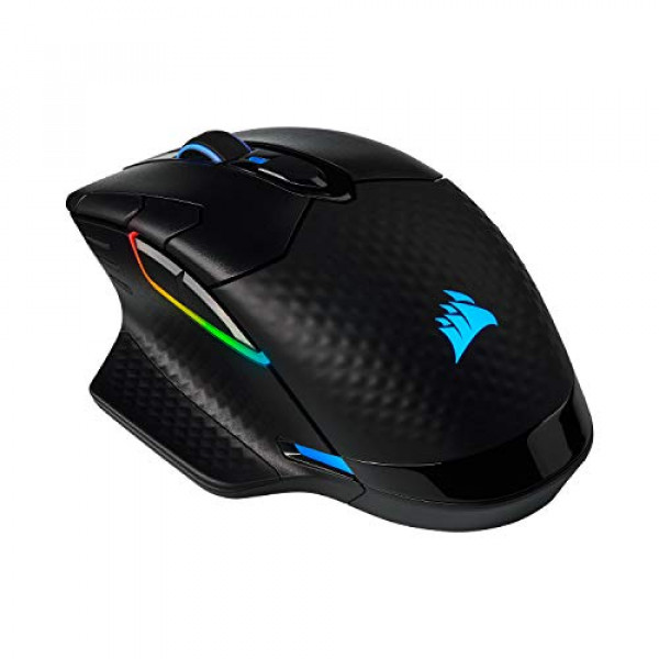 Corsair Dark Core RGB Pro SE, Ratón Gaming FPS/MOBA con Tecnología SLIPSTREAM, Negro, LED RGB retroiluminado, 18000 DPI, Óptico, Carga inalámbrica Qi certificada