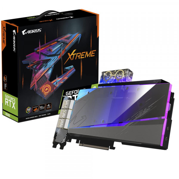 Tarjeta gráfica GIGABYTE AORUS GeForce RTX 3080 Xtreme WATERFORCE WB 12G y sistema de refrigeración por bloque de agua, tarjeta de vídeo GDDR6X de 12 GB de 384 bits, GV-N3080AORUSX WB-12GD