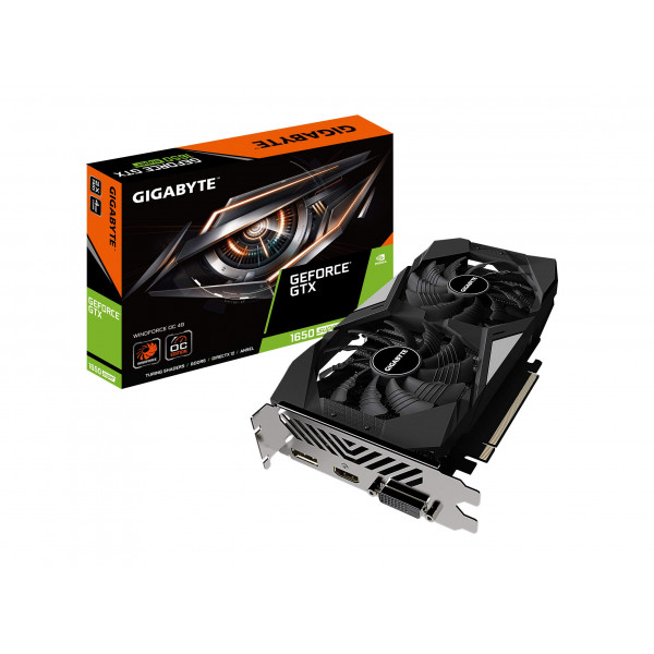 Tarjeta gráfica Gigabyte Gv-N165SWF2OC-4GD GeForce GTX 1650 Super Windforce OC 4G, 2 ventiladores Windforce, 4 GB GDDR6 de 128 bits, tarjeta de vídeo