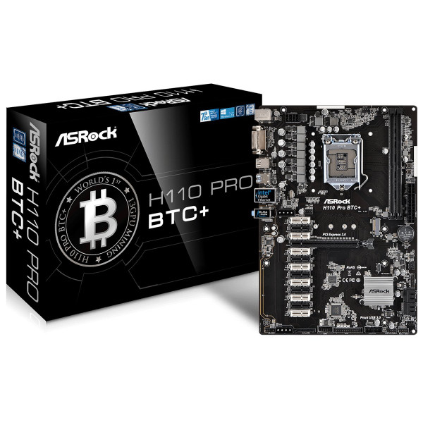 ASRock H110 Pro BTC+ 13GPU Placa base para minería Criptomoneda