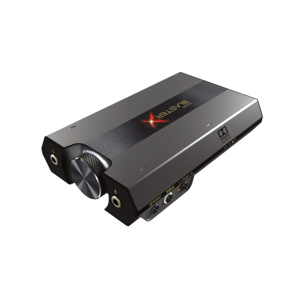 Sound BlasterX G6 Hi-Res 130dB 32bit/384kHz Gaming DAC, tarjeta de sonido USB externa con amplificador de auriculares Xamp, Dolby Digital, sonido envolvente virtual 7.1, control de tono lateral/altavoz para PS4, Xbox One