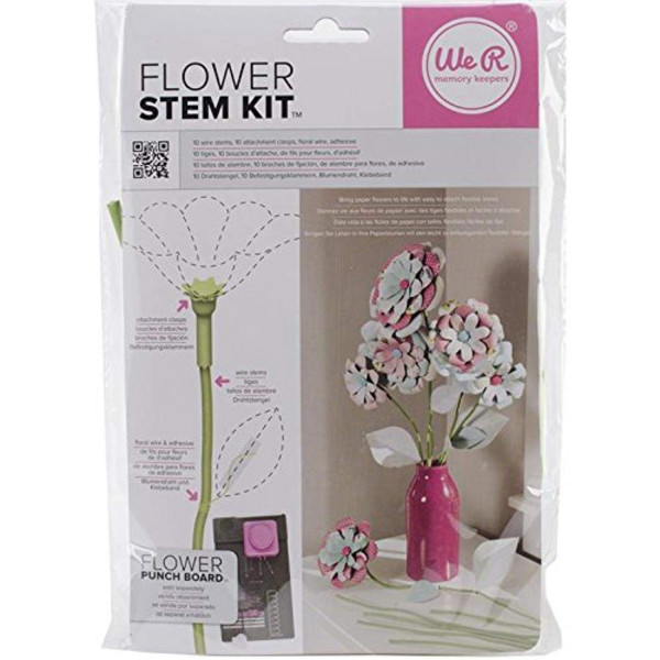 We R Memory Keepers Kit de tallo de flores, arreglos florales, suministros para manualidades, juego de tallos de flores, manualidades de papel, manualidades, ramo de flores de papel, flores de papel para manualidades, decoración de flores de papel, flores