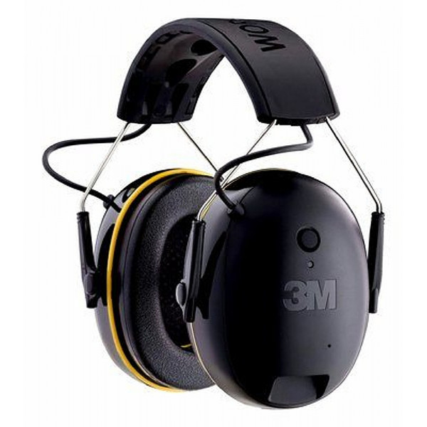 3M - Protector auditivo inalámbrico WorkTunes Connect con tecnología Bluetooth - Negro/Amarillo