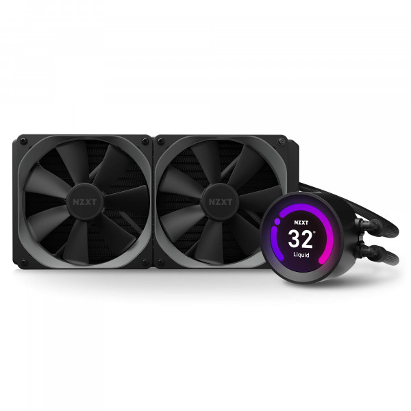 NZXT Kraken Z73 360 mm - RL-KRZ73-01 - Enfriador líquido de CPU AIO RGB - Pantalla LCD personalizable - Bomba mejorada - Alimentado por CAM V4 - Conector RGB - Ventiladores de radiador Aer P de 120 mm (3 incluidos), negro