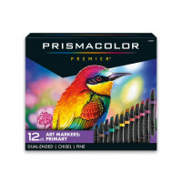 Prismacolor Premier marcadores artísticos de doble punta, punta fina y cincel, paquete de 12