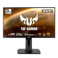 Monitor ASUS TUF Gaming VG259QM de 24,5, 1080P Full HD (1920 x 1080), IPS rápido, 280 Hz, compatible con G-SYNC, sincronización de desenfoque de movimiento extremadamente bajo, 1 ms, DisplayHDR 400, cuidado de los ojos, DisplayPort HDMI NEGRO