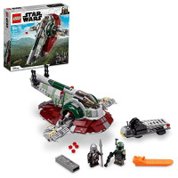LEGO Star Wars Boba Fett Starship 75312 Juguete de construcción - Conjunto de modelo mandaloriano con el icónico caza estelar con alas giratorias y 2 minifiguras, construcción divertida e imaginativa para niños a partir de 9 años