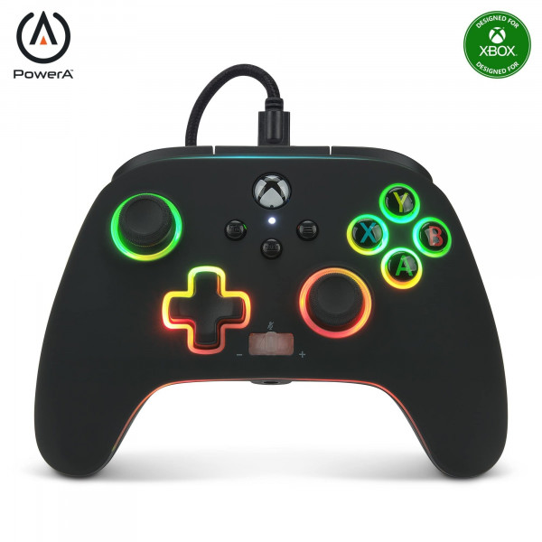 Controlador con cable mejorado PowerA Spectra Infinity para Xbox Series X|S - Negro, con licencia oficial para Xbox