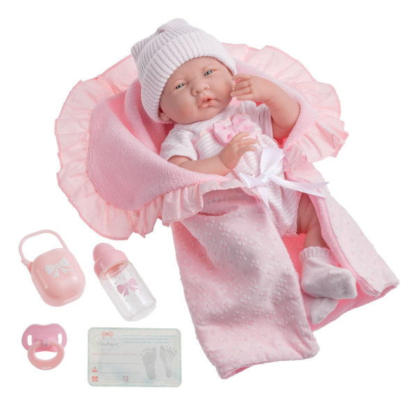 JC Toys 18780 La Newborn Soft Body Boutique Baby Doll, 15,5 pulgadas, rosa