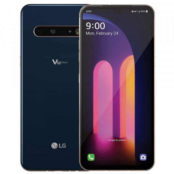 LG V60 ThinQ 5G LM-V600AM 128GB GSM Desbloqueado 6.8 Pantalla P-OLEDTriple 64MP+13MP+0.3MP Cámara Teléfono Elegante Azul