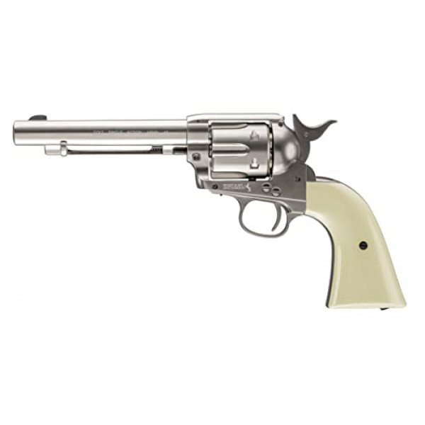 Umarex Colt Peacemaker Revolver Pistola de aire comprimido de acción simple de seis disparos del ejército calibre .177, pistola de aire comprimido