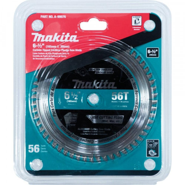 Makita A-99976 Hoja de sierra de inmersión inalámbrica con punta de carburo 56T de 6-1/2