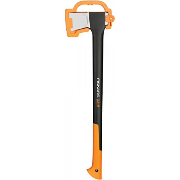 Fiskars Hacha de dividir L X21, 1,6 kg, incl. Maletín de Almacenamiento y Transporte, Largo: 71 cm, Revestimiento de Hoja de Acero Antiadherente, Mango de Fibra de Vidrio Resistente, Negro/Naranja, 1015642