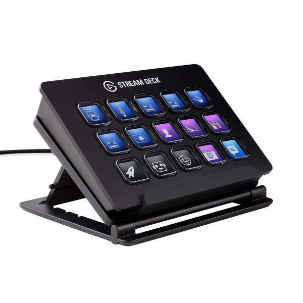 Elgato Stream Deck Classic: controlador de producción en vivo con 15 teclas LCD personalizables y soporte ajustable, activa acciones en OBS Studio, Streamlabs, Twitch, YouTube y más, funciona con PC/Mac