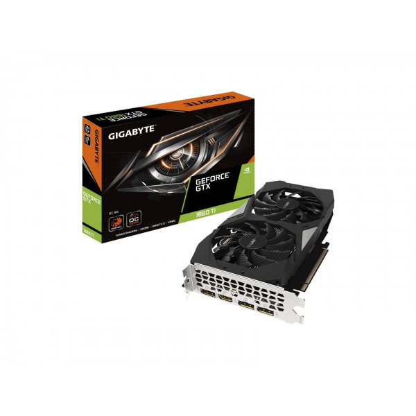 GIGABYTE GeForce GTX 1660 Ti OC 6G 192-bit GDDR6 DisplayPort 1.4 HDMI 2.0B con sistema de refrigeración Windforce 2X Tarjetas gráficas - Gv-N166TOC-6GD