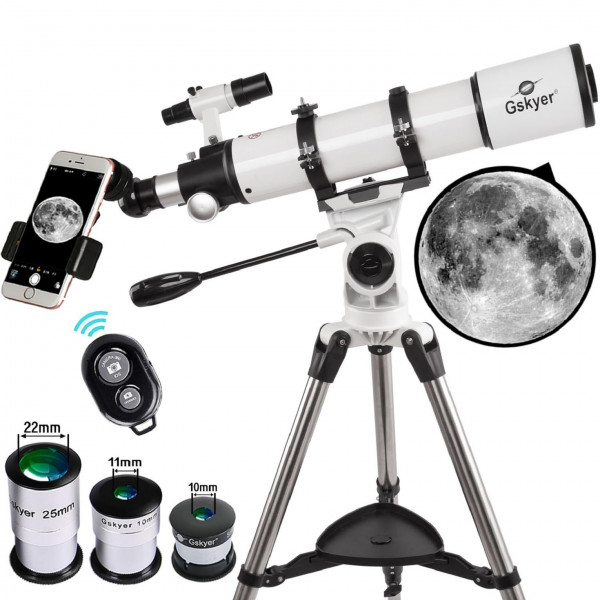 Telescopio Gskyer 600x90mm AZ Telescopio refractor astronómico para adultos Astronomía, Alcance de tecnología alemana