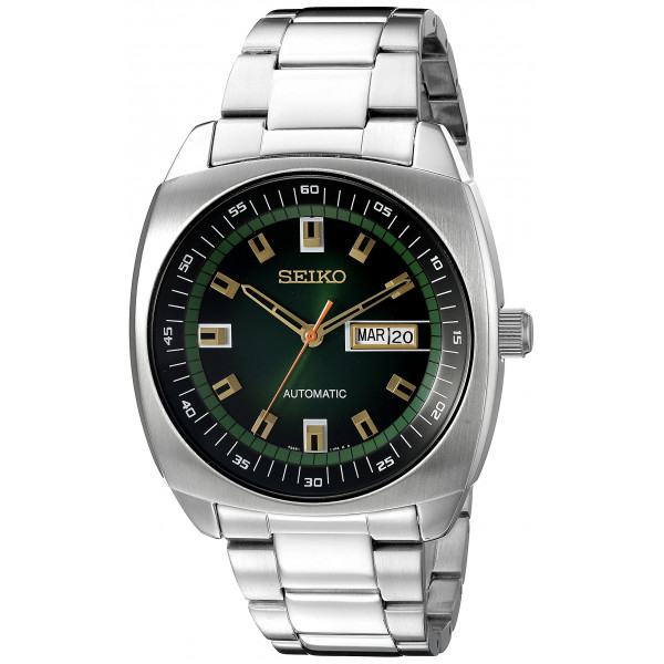 Reloj automático SEIKO Recraft - Esfera verde, acero inoxidable, calendario de día/fecha, resistente al agua hasta 50 m, reserva de marcha de 41 horas