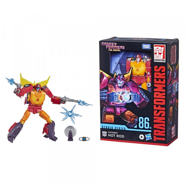 Transformers Toys Studio Series 86 Voyager Class The Movie 1986 Autobot Hot Rod Figura de acción - Edades de 8 años en adelante, 6.5 pulgadas, Rojo