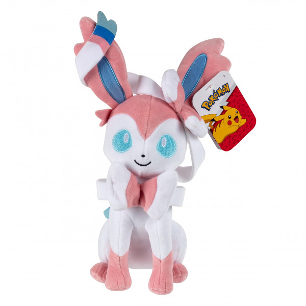 Pokemon Pokémon Sylveon Plush de 8 pulgadas - Licencia oficial - Juguete de peluche Eevee Evolution - Gran regalo para fanáticos de niños, niñas y niños