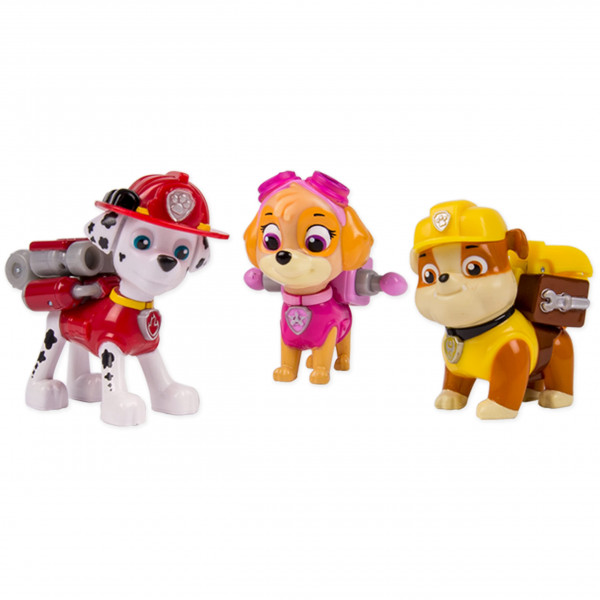 Paw Patrol Action Pack Pups Juego de 3 figuras Marshall, Skye y Rubble