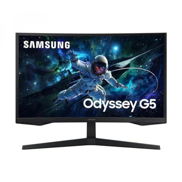 Monitor curvo para juegos Samsung Odyssey G55C Series QHD 1000R de 32 pulgadas, 1 ms (MPRT), HDR10, 165 Hz, AMD Radeon FreeSync, cuidado de los ojos, LS32CG550ENXZA, 2024