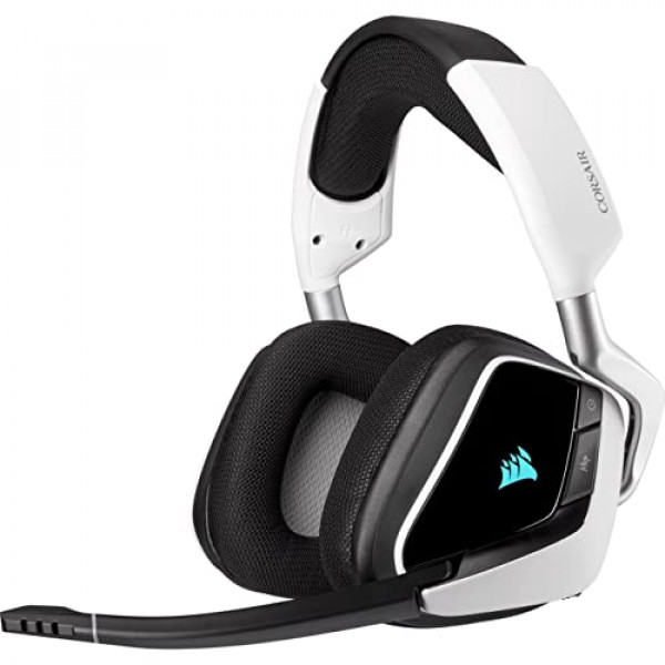 Corsair VOID RGB ELITE Auriculares inalámbricos para juegos - Sonido envolvente 7.1 - Certificado Discord - Compatible con iCUE - PC, Mac, PS5, PS4 - Blanco