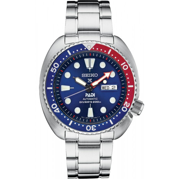 Reloj de buceo automático SEIKO SRPE99 para hombre - Edición especial Prospex PADI - Manecillas LumiBrite, bisel de tiempo transcurrido - Resistente al agua 200M