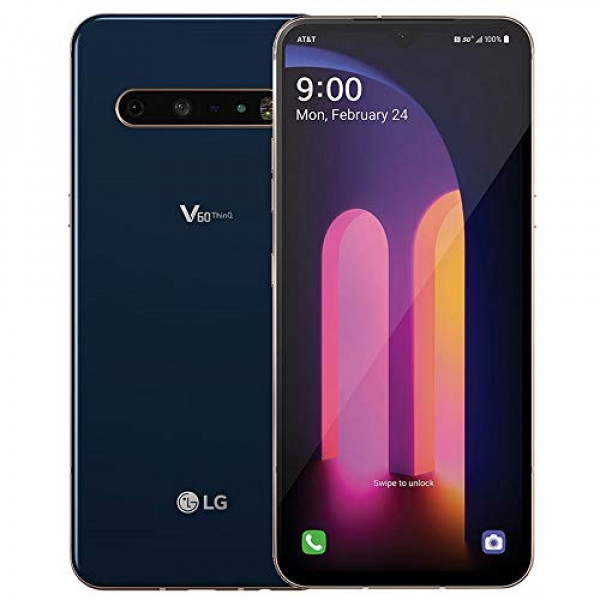 LG V60 ThinQ 5G LM-V600AM 128GB GSM Desbloqueado 6.8 Pantalla P-OLEDTriple 64MP+13MP+0.3MP Cámara Teléfono Elegante Azul