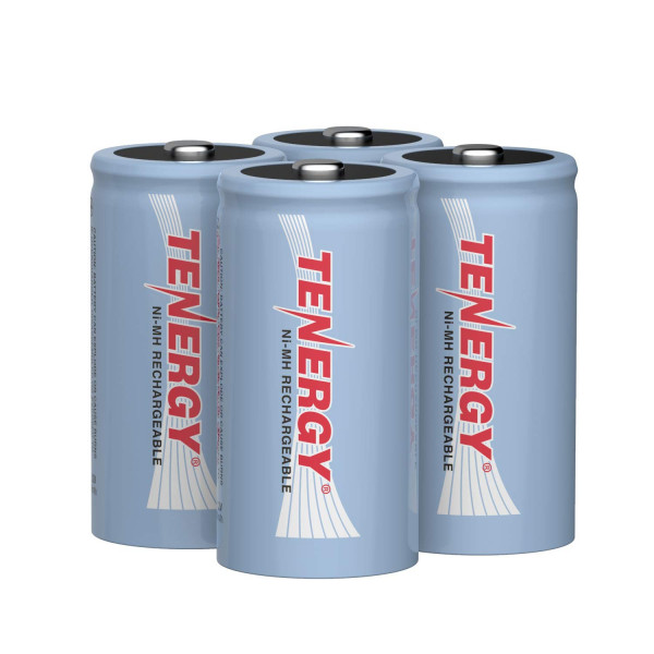 Tenergy Batería tamaño C 1,2 V 5000 mAh batería recargable NiMH de alta capacidad para linternas LED juguetes para niños y más, paquete de 4