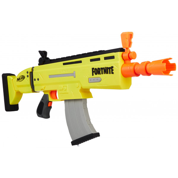 Nerf Fortnite AR-L Elite Dart Blaster - Lanzador de juguete motorizado, 20 dardos oficiales Fortnite Elite, miras abatibles - para jóvenes, adolescentes y adultos