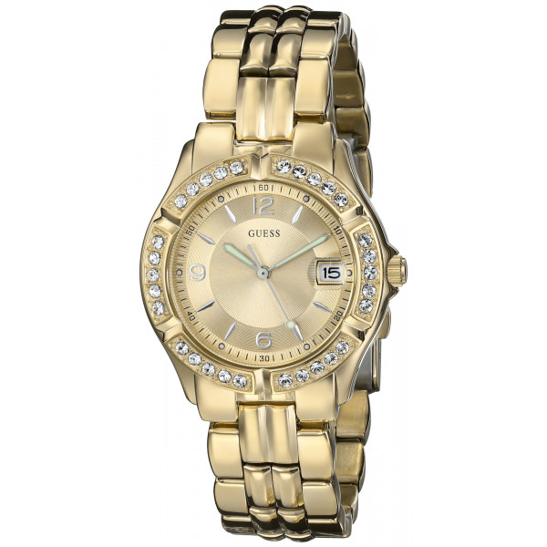 Reloj GUESS de pulsera en tono dorado con función de fecha. Color: Tono dorado (Modelo: U85110L1)