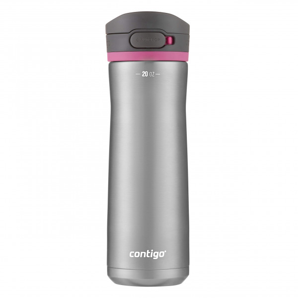 Contigo Jackson Chill 2.0 Botella de agua de acero inoxidable con tapa AUTOPOP, 20 oz, acero/Dragonfruit