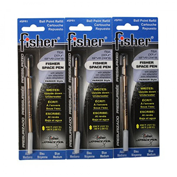 Fisher Space Pen SPR1, Recambios para bala, azul, 3 piezas