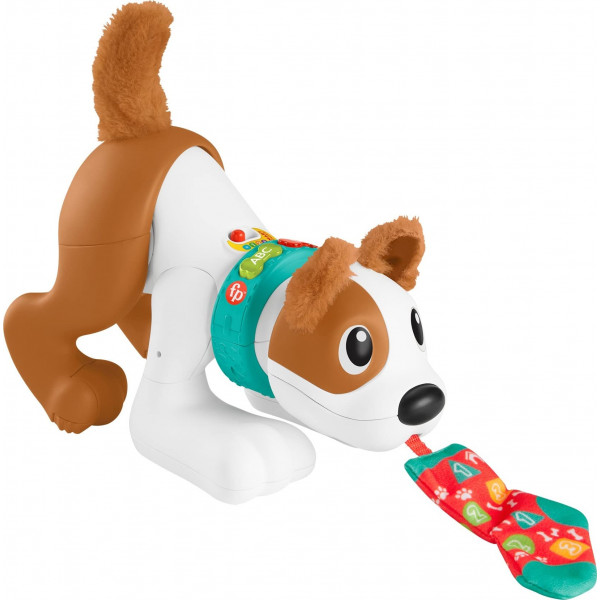 Fisher-Price Baby Learning Toy 123 Crawl with Me Puppy Perro electrónico con contenido de etapas inteligentes y luces para edades de 6 meses o más (exclusivo de Amazon)