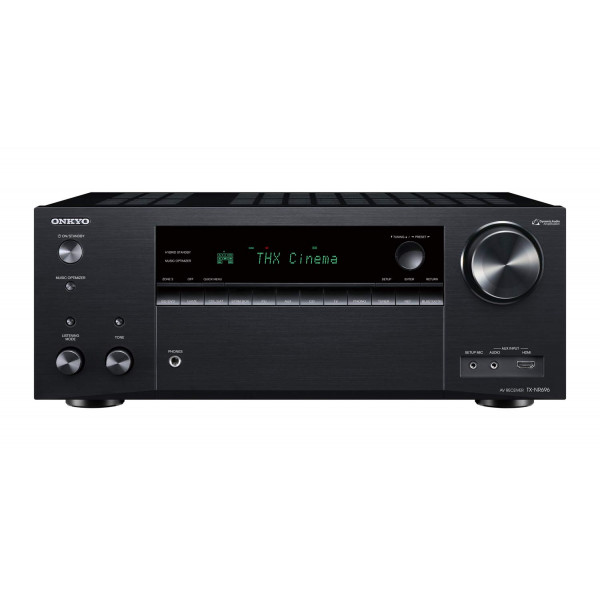 Onkyo TX-NR696 Receptor de audio y vídeo inteligente para el hogar, compatible con Sonos y compatible con Dolby Atmos, 4K Ultra HD y AirPlay 2, negro