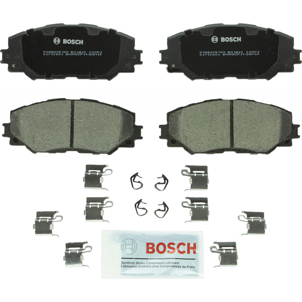 BOSCH BC1210 QuietCast Premium Juego de pastillas de freno de disco de cerámica - Compatible con Lexus HS250h seleccionados; Ambiente Pontiac; Vástago xB, xD; Toyota Corolla, matriz, Prius V, RAV4; FRENTE