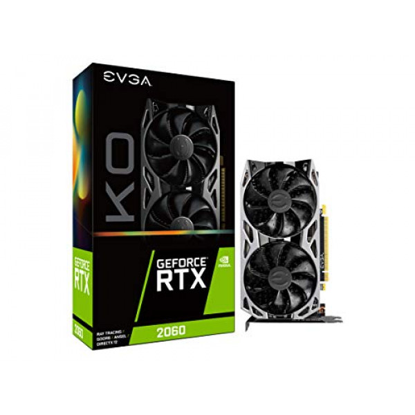 EVGA 06G-P4-2066-KR GeForce RTX 2060 KO Gaming, 6GB GDDR6, ventiladores duales, placa posterior de metal