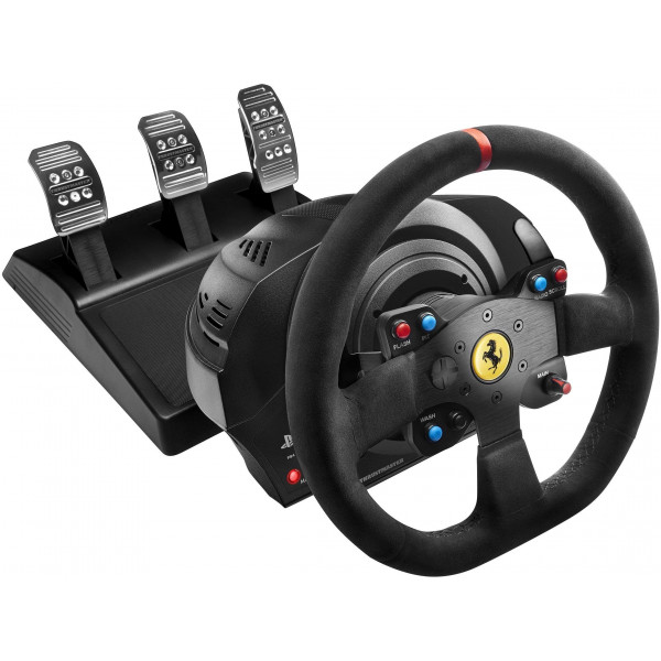 THRUSTMASTER T300 Ferrari Integral Racing Wheel Alcantara Edition Volante de carreras con pedales Compatible con (PS5, PS4, PC)