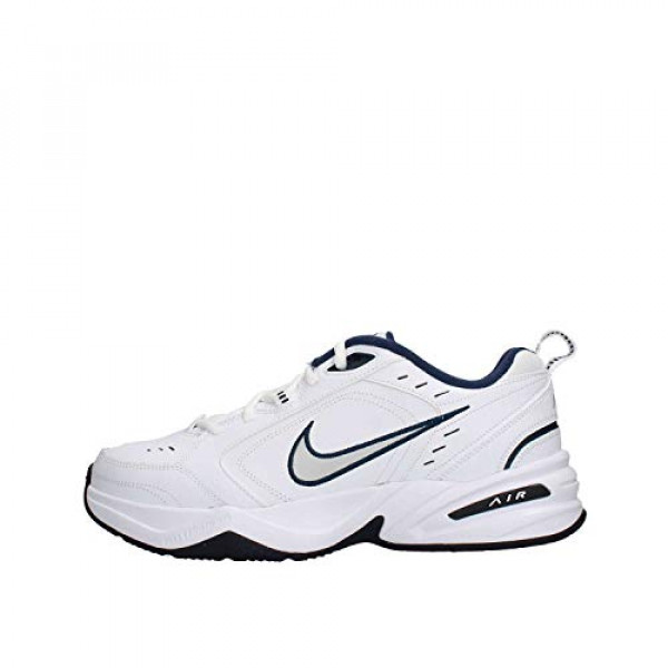 Nike Air Monarch IV Cross Trainer para hombre, blanco/plateado metálico, 7.0 Regular US