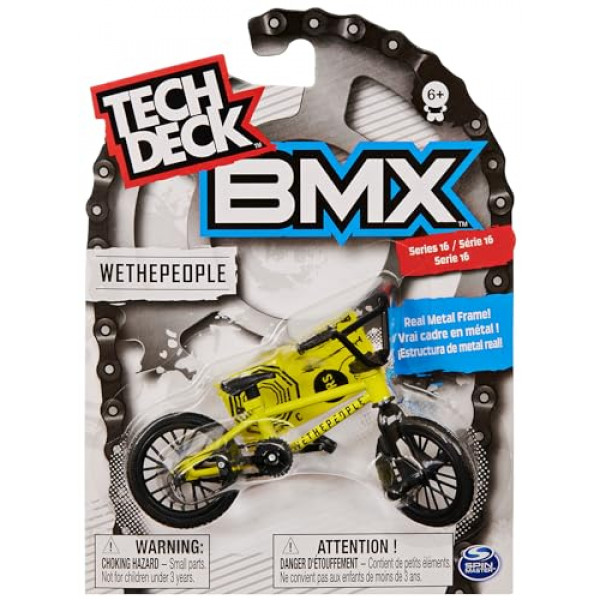 Tech Deck BMX Finger Bike Series 12 réplicas de bicicleta con marco de metal real, piezas móviles para juegos de trucos de película (los estilos varían)