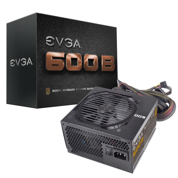 EVGA 600 B1, 80+ BRONZE 600W, 3 años de garantía, incluye autoprobador de encendido GRATIS, fuente de alimentación 100-B1-0600-KR