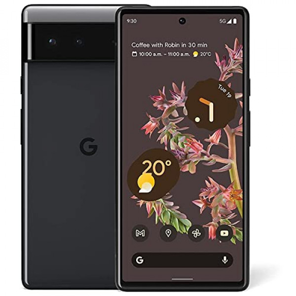 Google Pixel 6 5G, versión de EE. UU., 128 GB, Stormy Black - Desbloqueado (renovado)