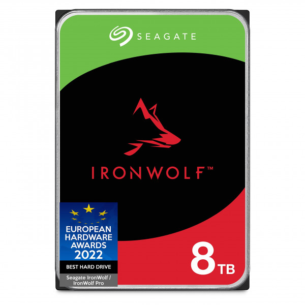 Disco duro interno Seagate IronWolf NAS de 8 TB HDD - 3,5 pulgadas SATA 6 Gb/s 7200 RPM 256 MB de caché para almacenamiento conectado en red RAID - Embalaje sin frustraciones (ST8000VNZ04/N004)