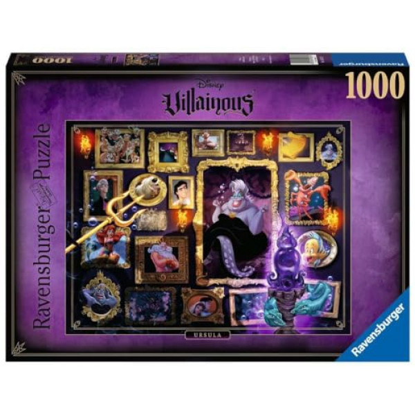 Rompecabezas Ravensburger Disney Villainous Ursula - 1000 piezas únicas | Tecnología Softclick para un ajuste perfecto | Ideal para adultos y niños mayores de 12 años | Materiales certificados FSC