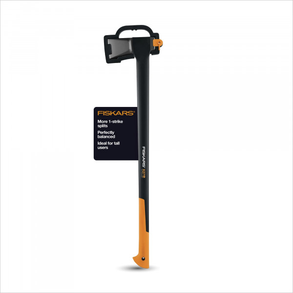 Fiskars X27 Super Splitting Axe - Partidor de madera para troncos de tamaño mediano a grande con mango amortiguador de 36 - Herramientas para césped y jardín - Negro