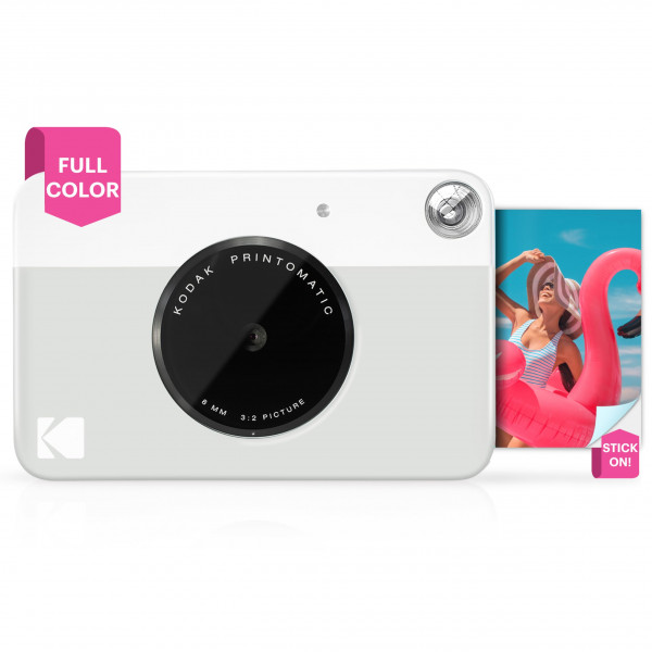 Cámara digital KODAK Printomatic de impresión instantánea a todo color - Fotos coloridas en papel fotográfico adhesivo Zink de 2x3 - 5MP, portátil, regalo divertido creativo para cumpleaños, Navidad, vacaciones - Gris