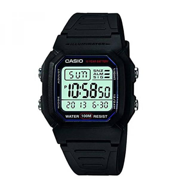 Reloj deportivo Casio Classic W800H-1AV para hombre con correa de resina negra